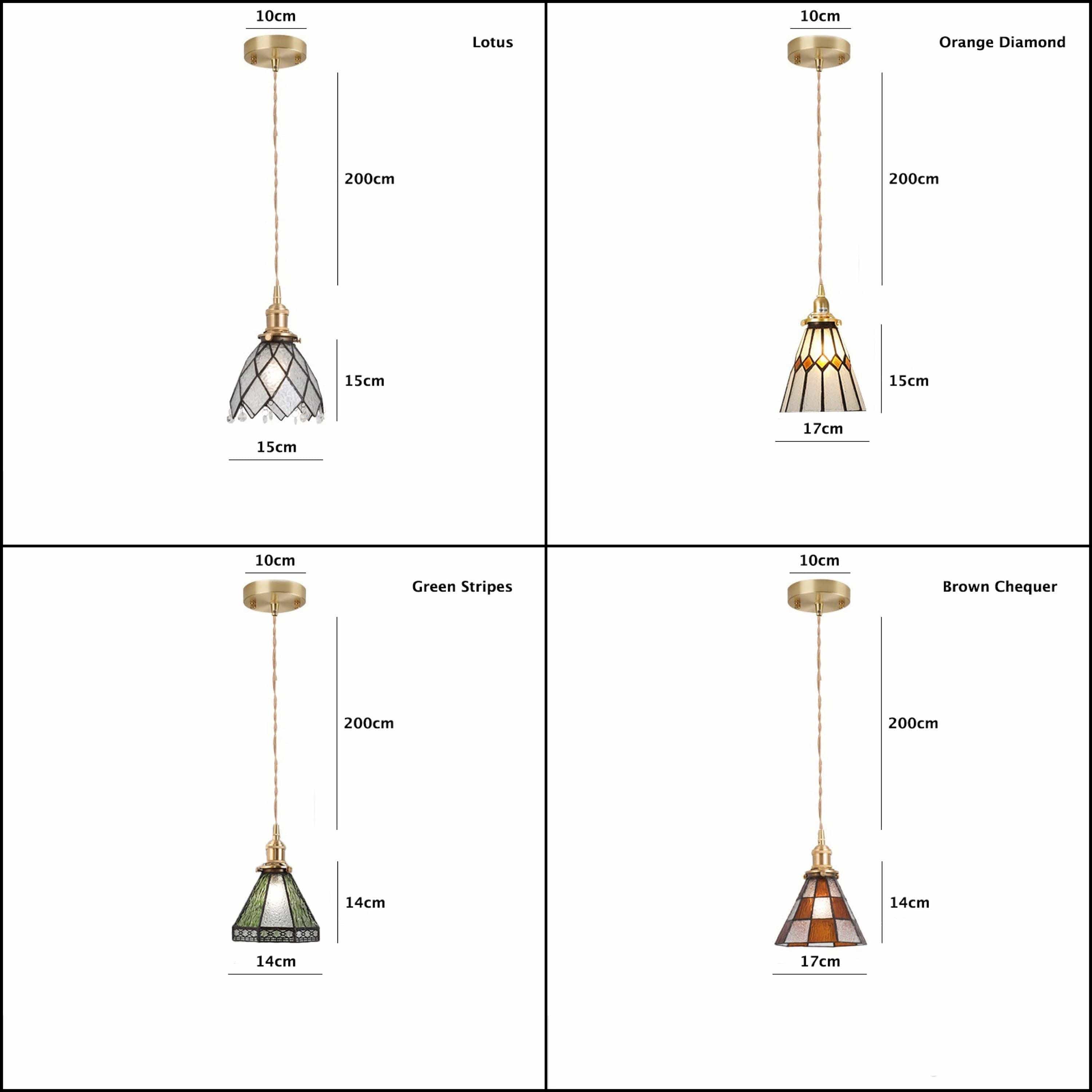 Lampe LED suspendue en verre teinté de style vintage - Ampoule incluse