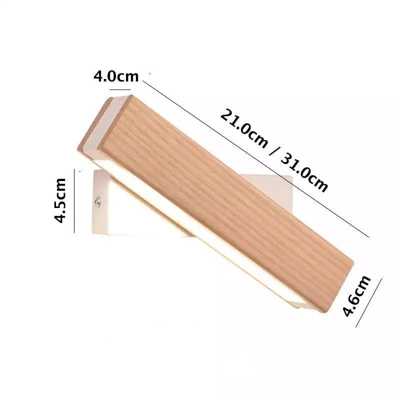 Lámpara de pared LED giratoria de madera de fresno nórdico