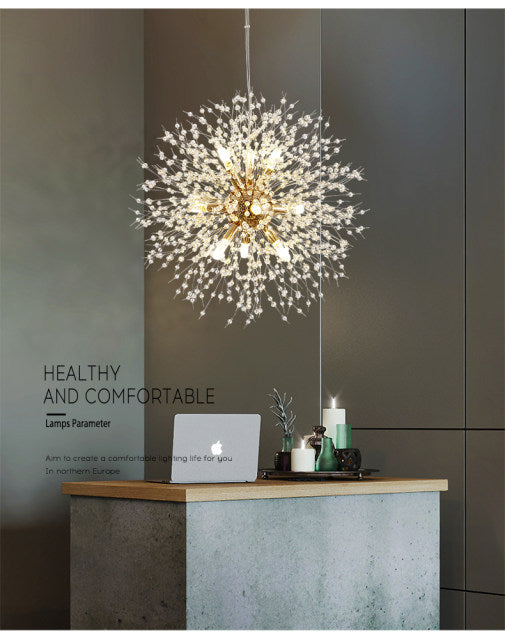 Moderne paardenbloem kristallen hanglamp