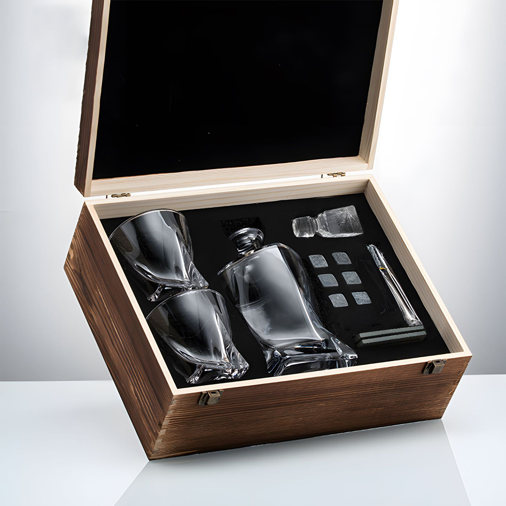 Elite Whiskey-Dekanter-Set – Luxus-Karaffe und Gläser mit Whiskey-Steinen