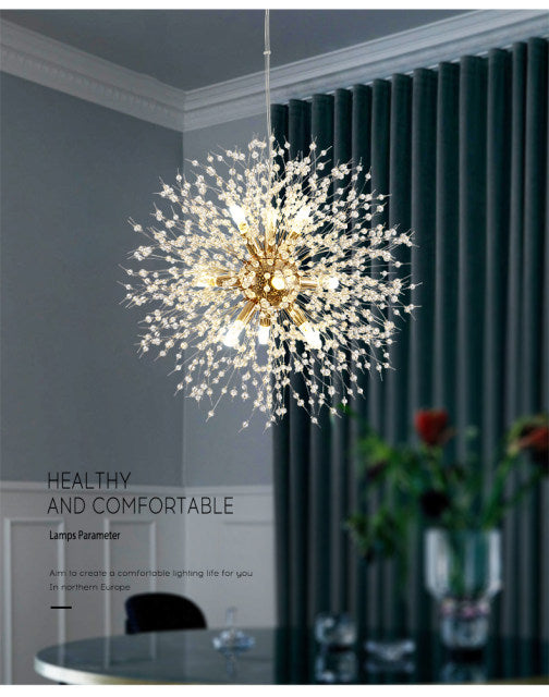 Modern Dandelion Crystal Pendant Light