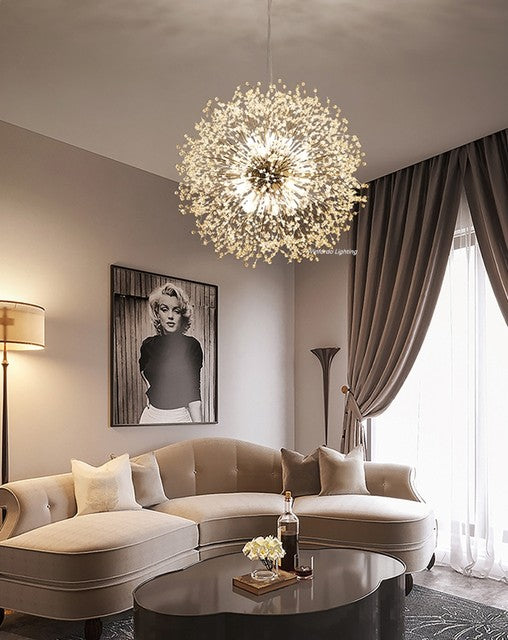 Modern Dandelion Crystal Pendant Light