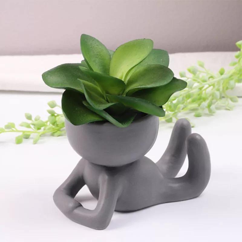 Petit pot de fleurs en céramique pour plantes succulentes