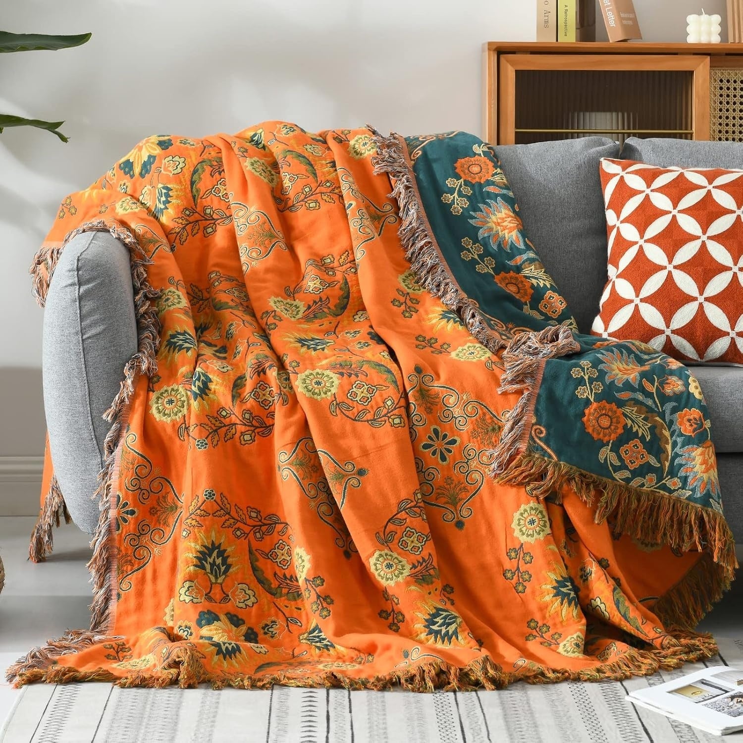 Marigold Reversible Throw Blanket