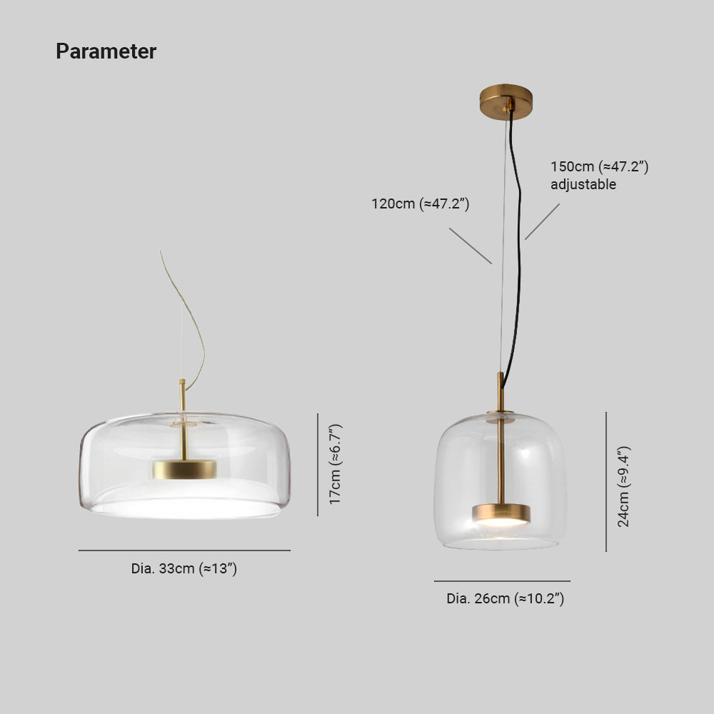 Hailie Retro LED-pendellys Gull Amber Metall Glass soveromslampe