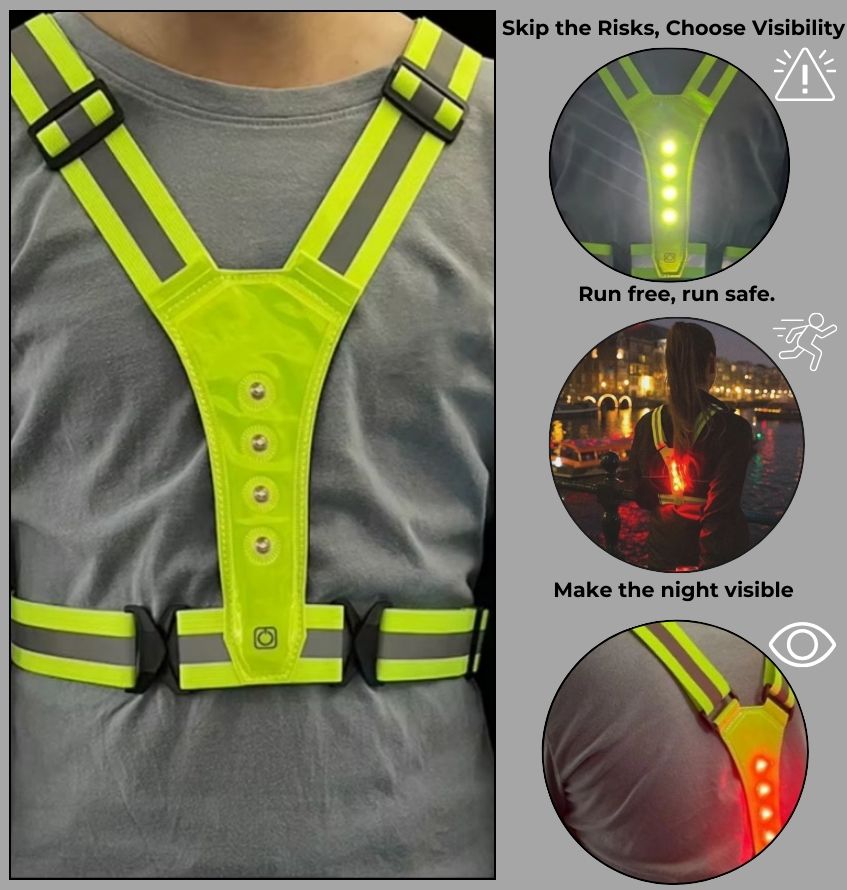 GlowGuard™ Veiligheidsvest | Veiligheids-LED-vest voor hardlopen, fietsen en werk