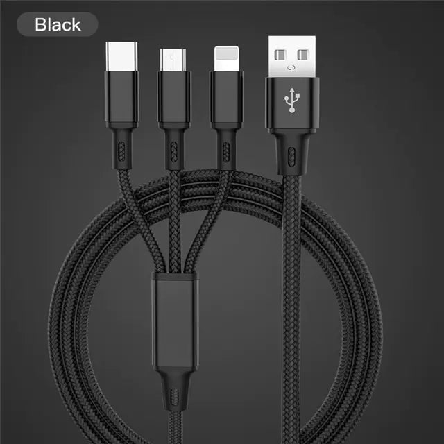 3-in-1 USB-kaapeli iPhonelle ja Androidille