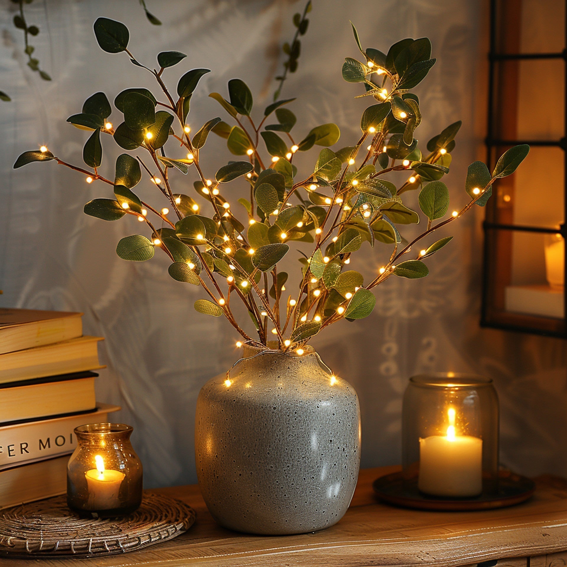 Fairy Light Olive Branch -valaisin