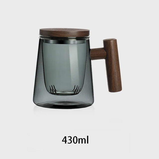 Lilo Wooden Glass Coffee Mug Set