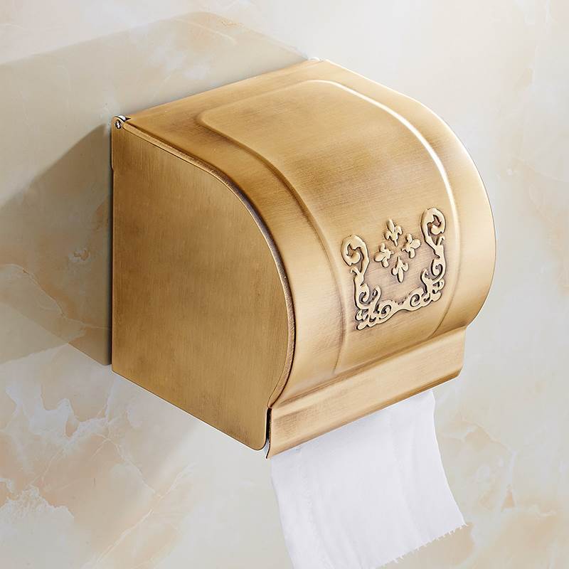 Set di ferramenta per il bagno in bronzo antico: portasciugamani, porta carta igienica, porta scopino | Accessori da bagno in alluminio salvaspazio