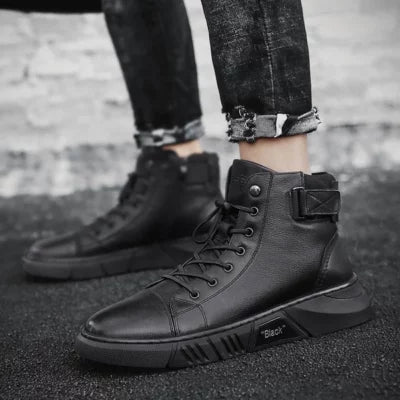 Allan - All Black Læder Sneakers