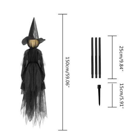 Valaistu Halloween Witch Stake - Halloween Witches -sisustus