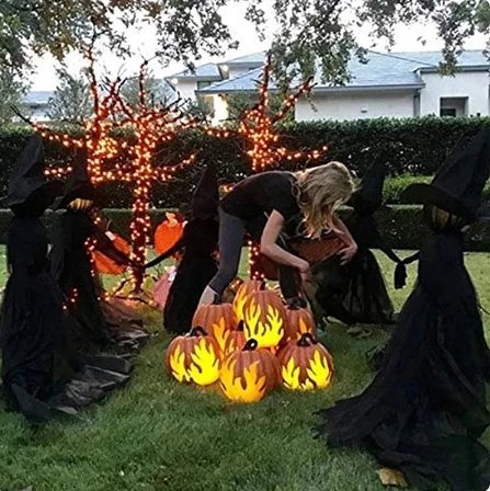 Beleuchteter Halloween-Hexenpfahl – Halloween-Hexen-Dekor