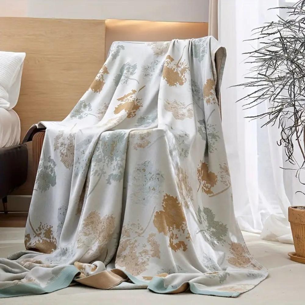 Maple Leaves Bamboo Luxe Cooling Blanket