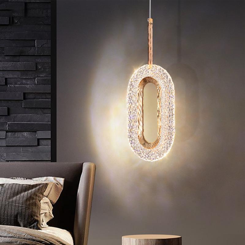 Lyxig diamantring guld taklampa - Kristallinspirerad modern belysningsarmatur