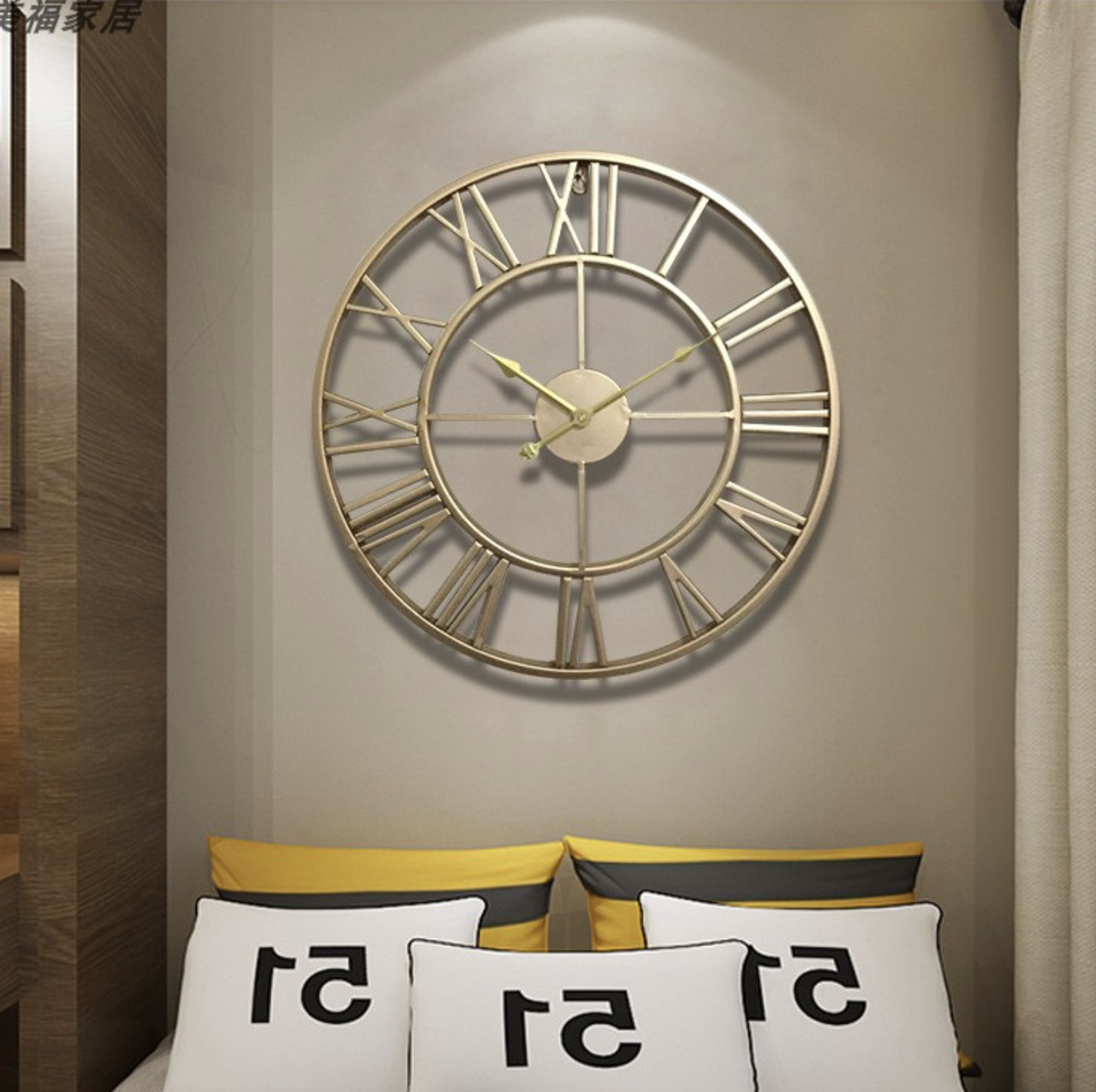 Gold or Bronze Skeleton Wall Clock