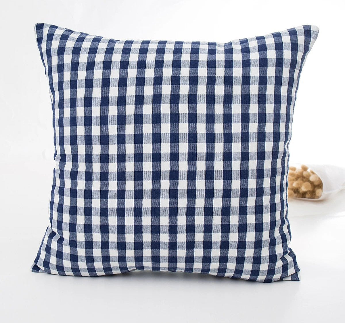 Housse de coussin à carreaux – Coton/Polyester