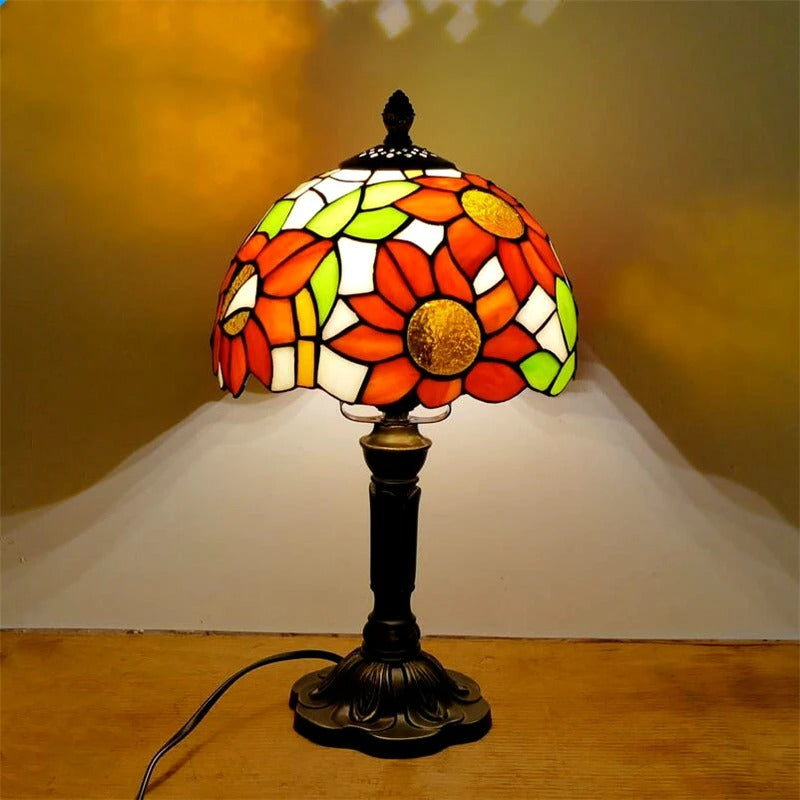 Barock Retro LED Bordslampa E27 - Vintage Tiffany Glas