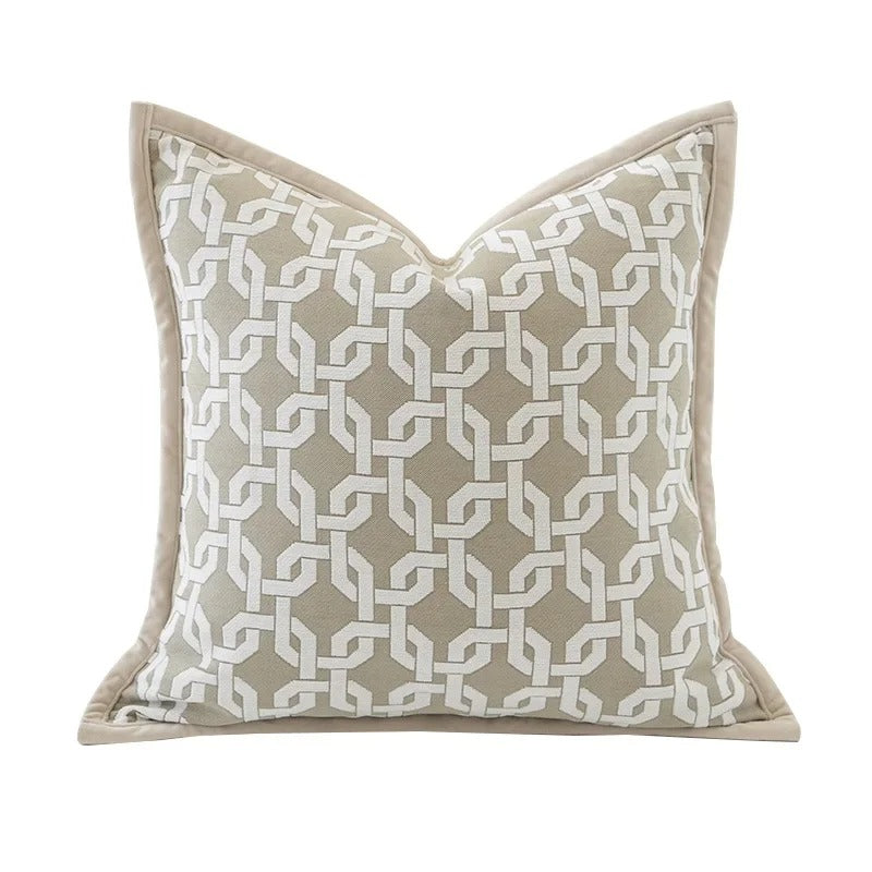 Luxury Double Sided Geometric Jacquard Cushion Cover