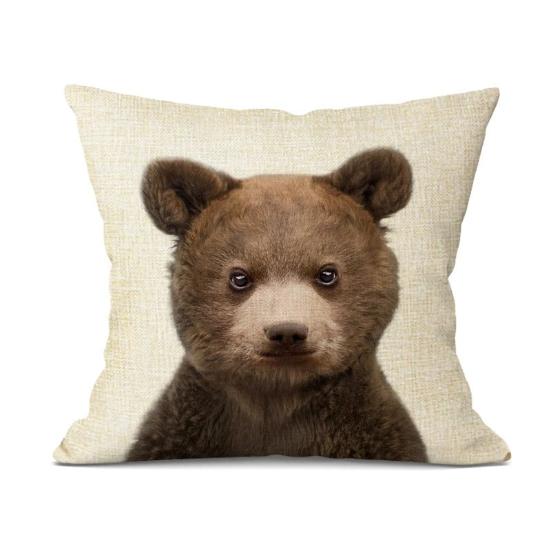 Cute Baby Animal Cushion Cover – Cheerful Nursery Decoration