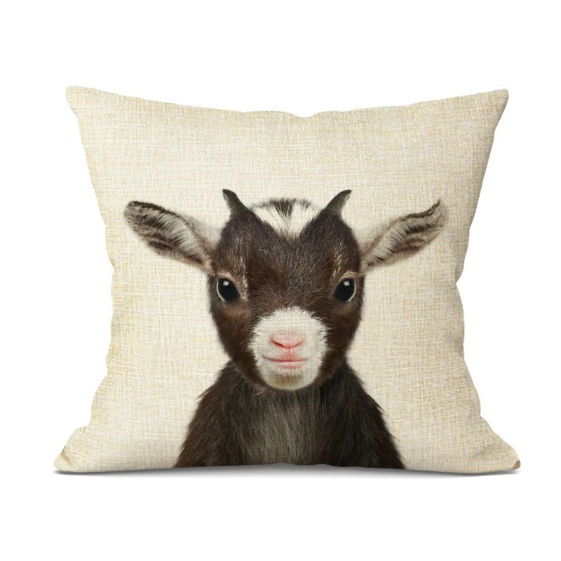 Housse de coussin bébé animal mignon – Décoration de chambre d’enfant joyeuse