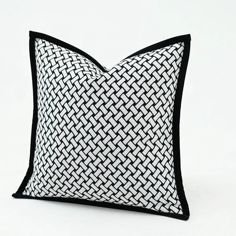 Luxury Double Sided Geometric Jacquard Cushion Cover