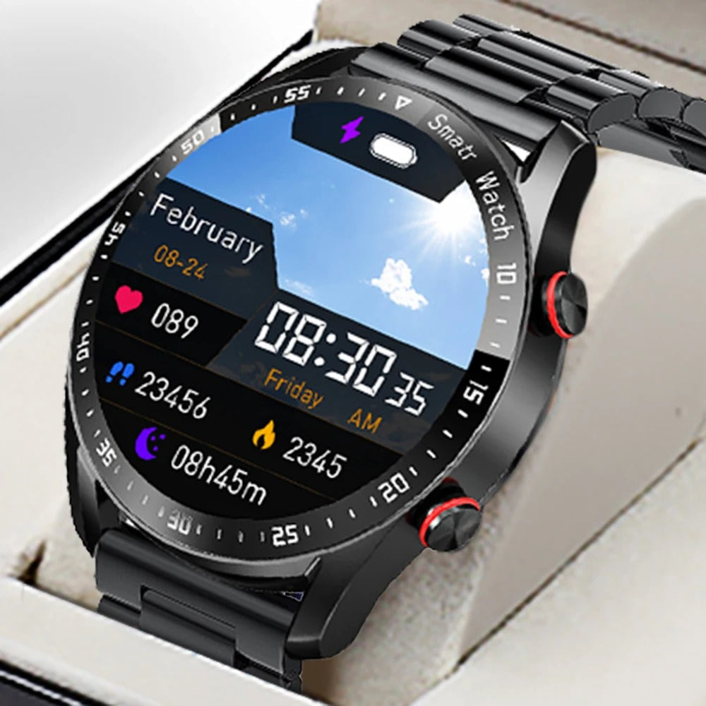 Active Men's Smartwatch – Elegant Design with Bluetooth Fitness Tracking