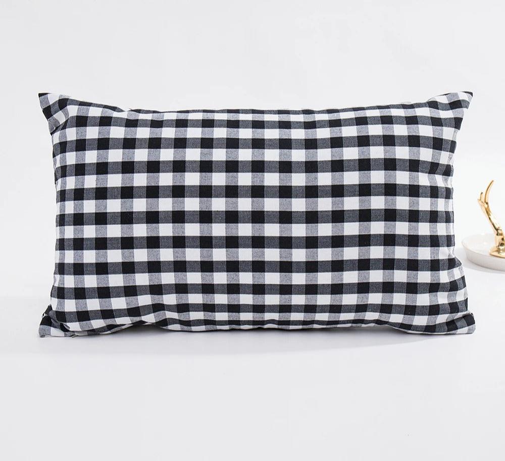 Housse de coussin à carreaux – Coton/Polyester