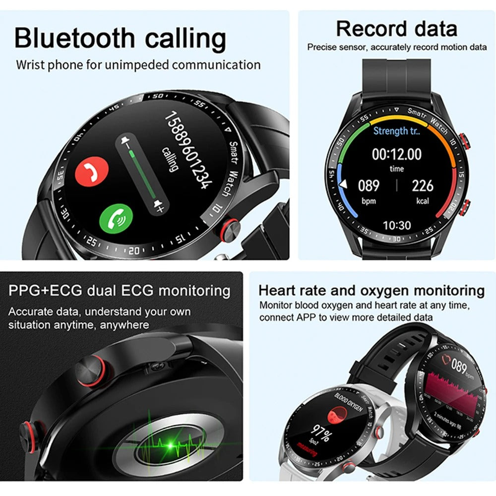 Reloj inteligente activo para hombres: diseño elegante con seguimiento de actividad física por Bluetooth