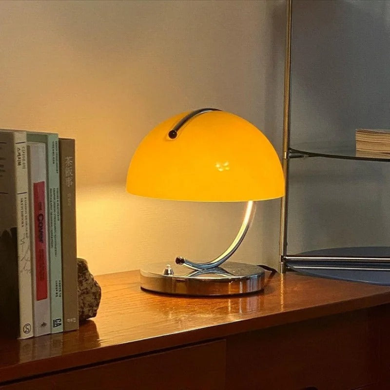 Dansk design glas skrivbordslampa - Modern svampformad belysning