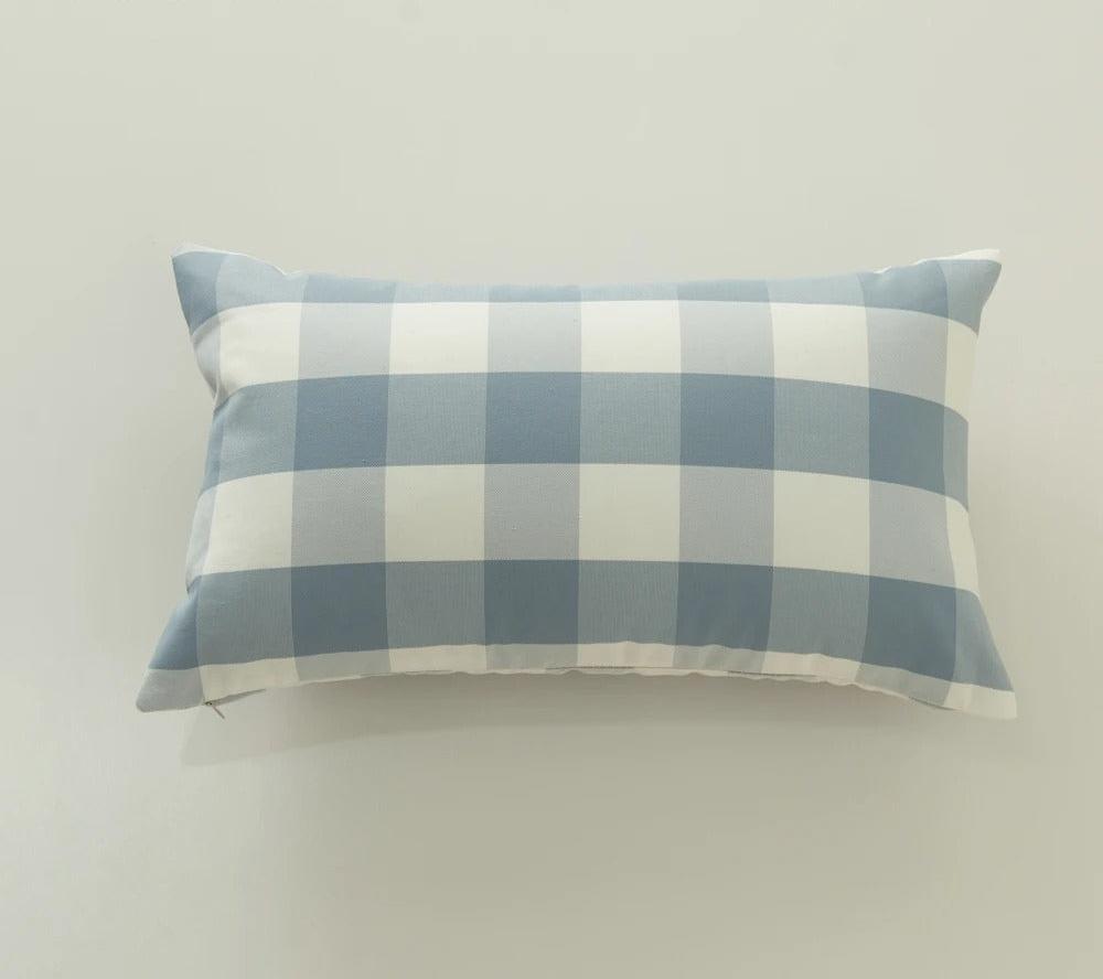 Housse de coussin à carreaux – Coton/Polyester