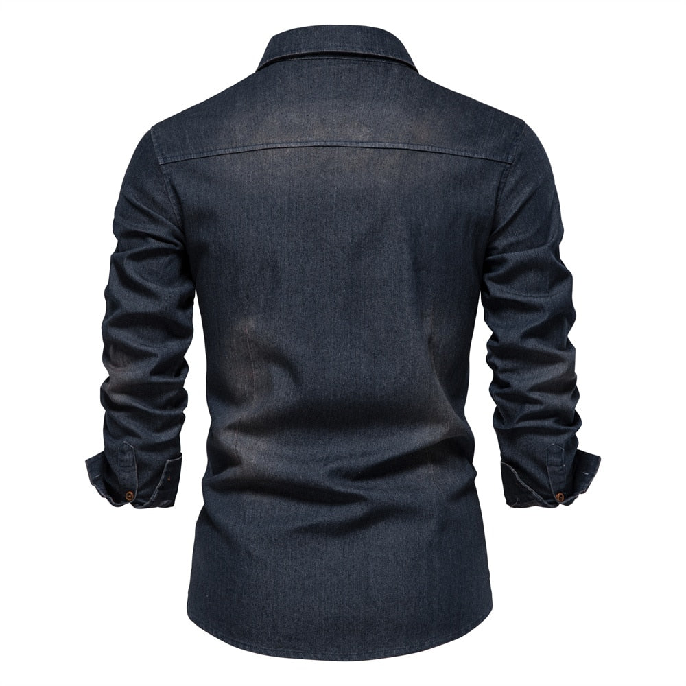 George - Stretch katoenen denim overhemd