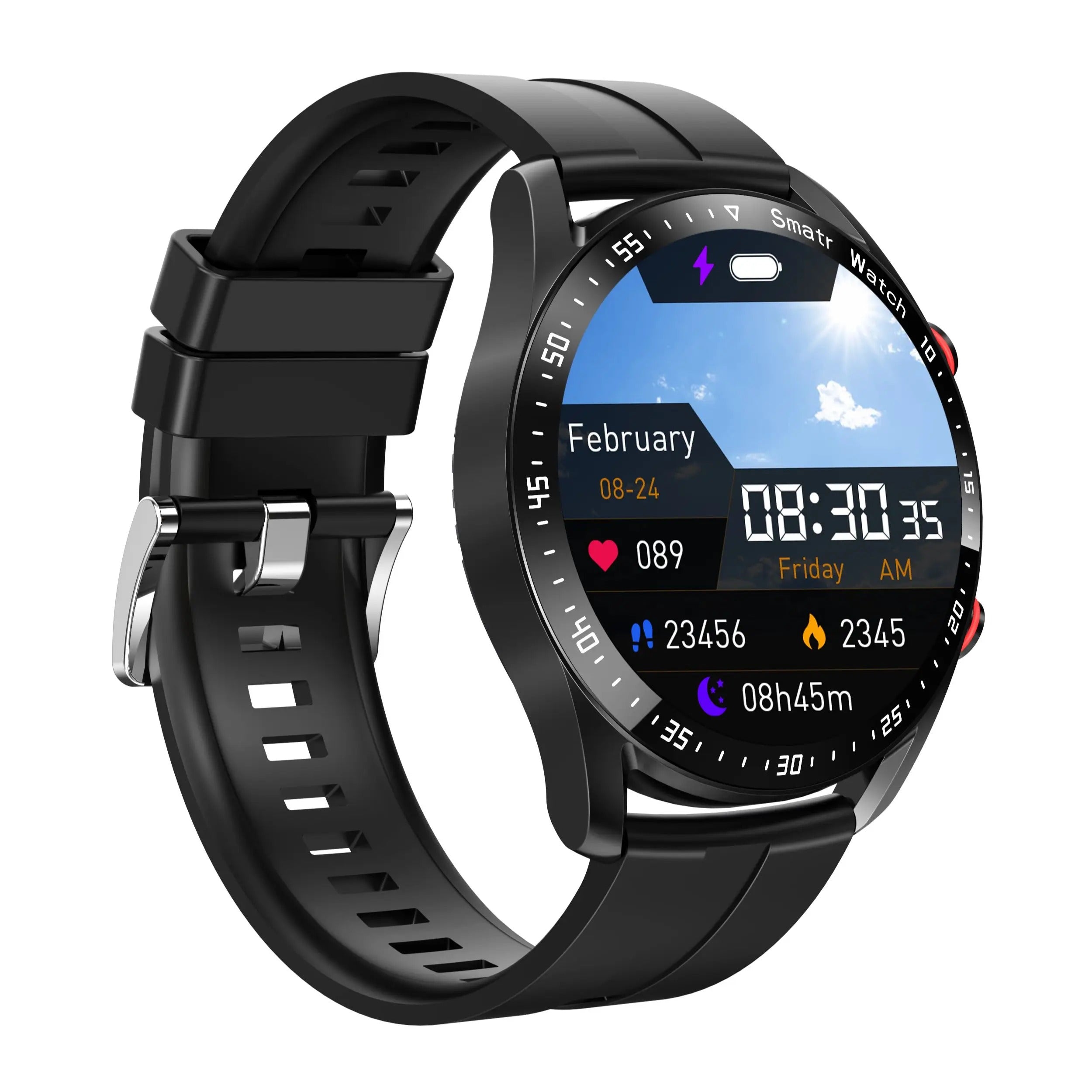 Montre intelligente active pour hommes – Design élégant avec suivi de la condition physique Bluetooth