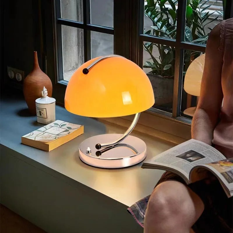 Lampe de bureau en verre au design danois - Éclairage moderne en forme de champignon