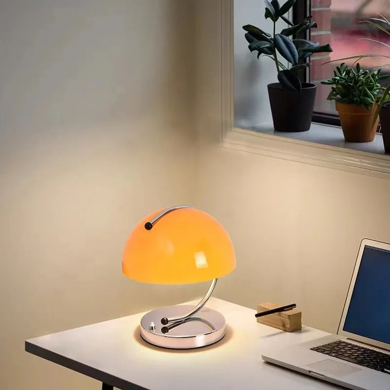 Lampada da scrivania in vetro dal design danese - Illuminazione moderna a forma di fungo