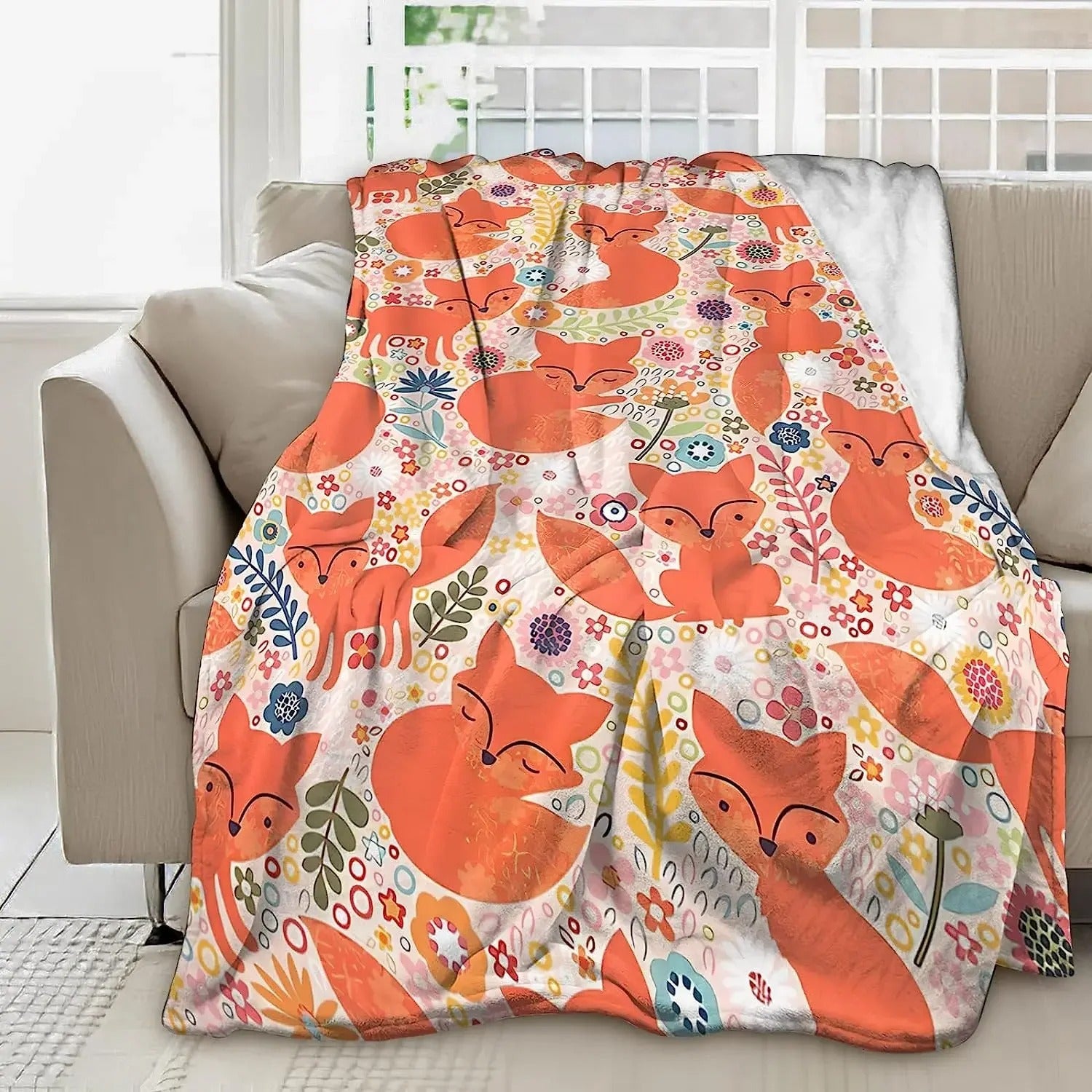 Orange Fox Blanket – Koselige pledd for barn og voksne