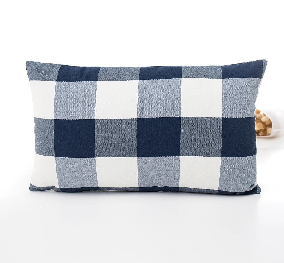 Housse de coussin à carreaux – Coton/Polyester