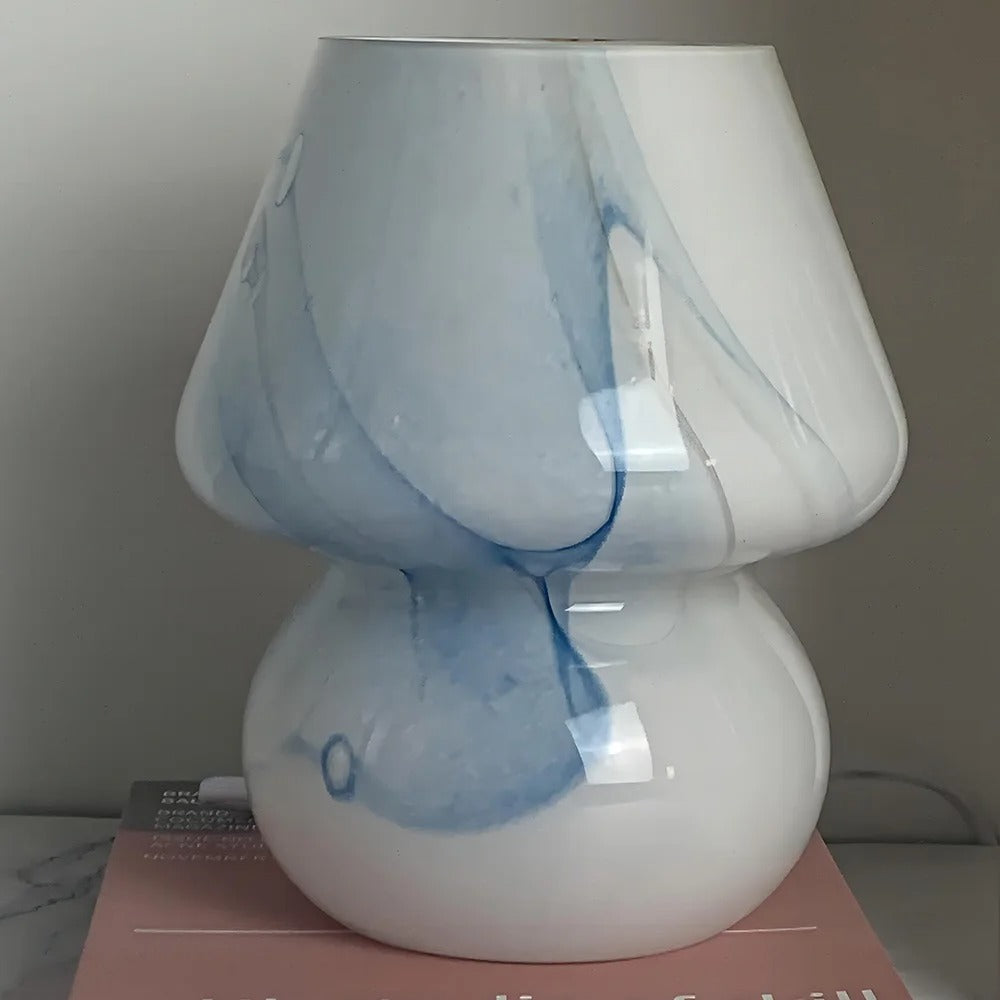 Lampada a fungo in vetro - Illuminazione a LED vintage per camera da letto e decorazioni per la casa