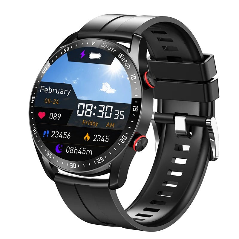 Aktiv smartklokke for menn – elegant design med Bluetooth Fitness Tracking