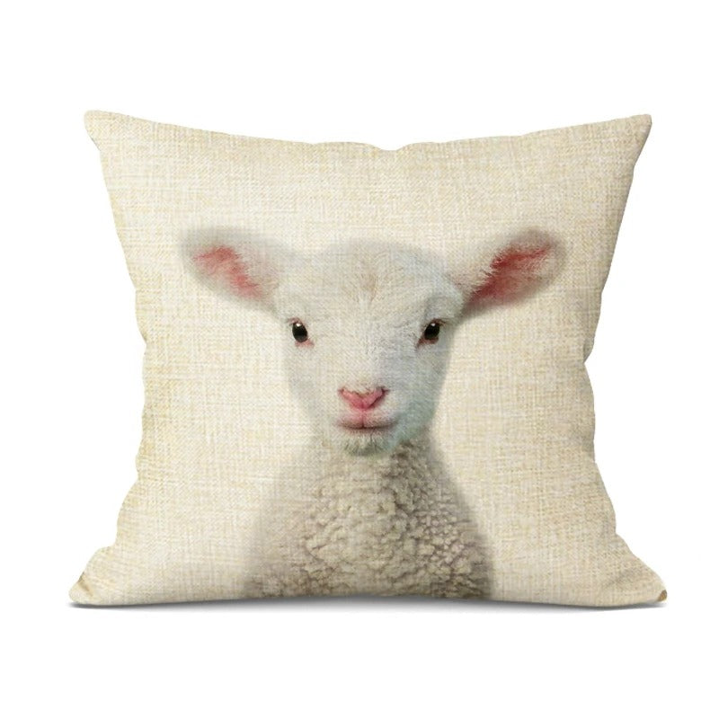 Cute Baby Animal Cushion Cover – Cheerful Nursery Decoration