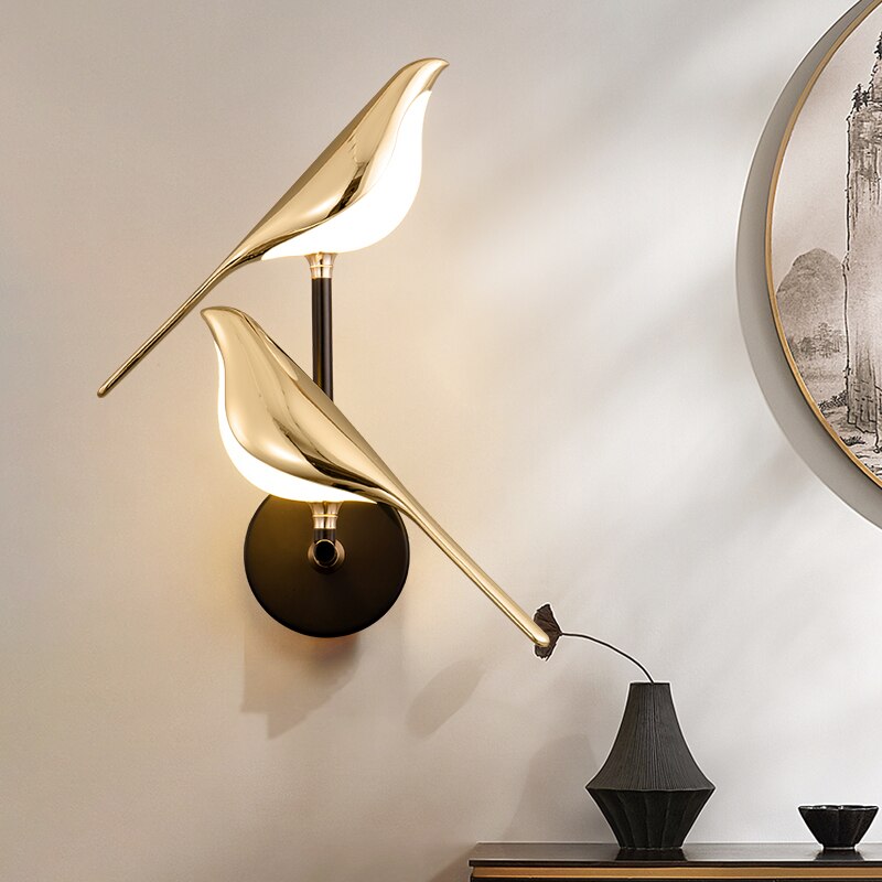 LumiBird - Lámpara de pared LED escandinava con forma de pájaro