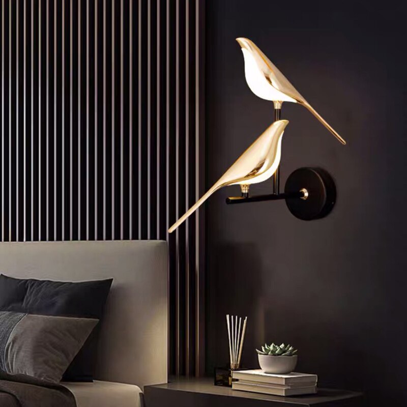 LumiBird - Lámpara de pared LED escandinava con forma de pájaro