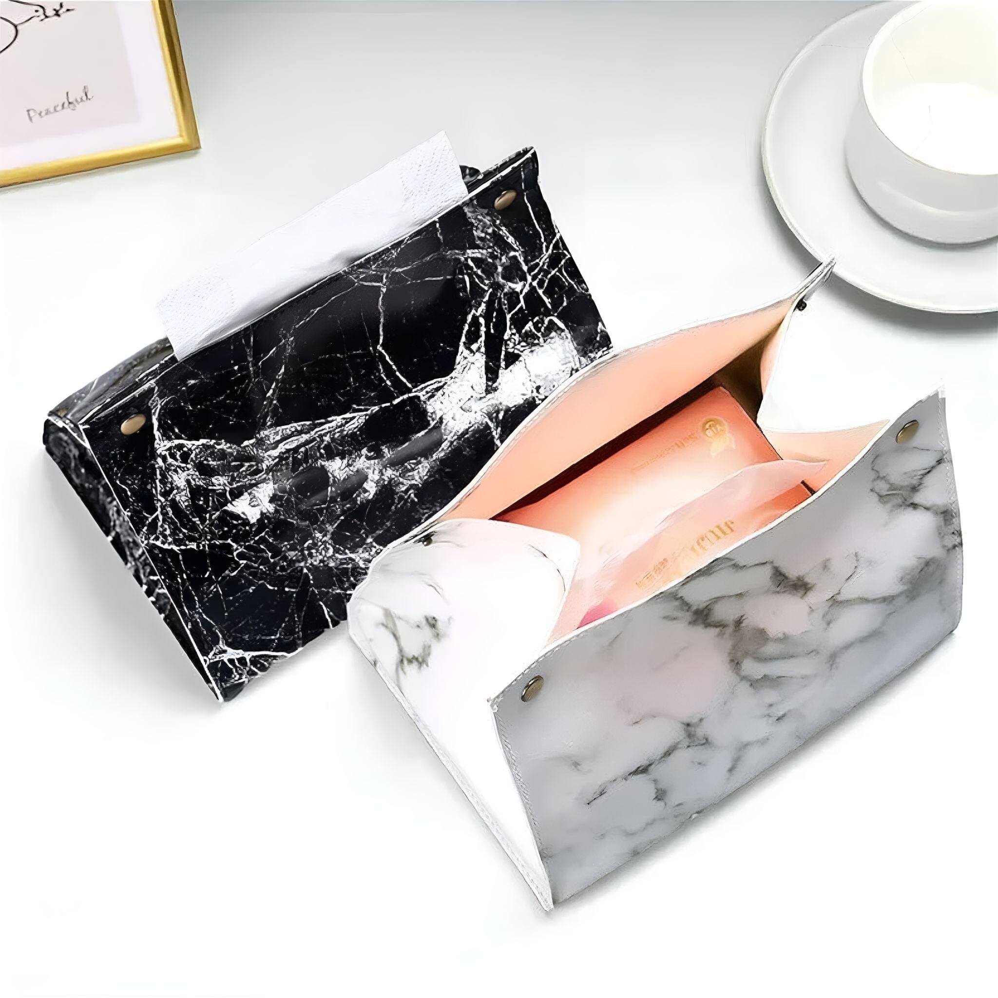 Marble Luxe Tissue Box Cover