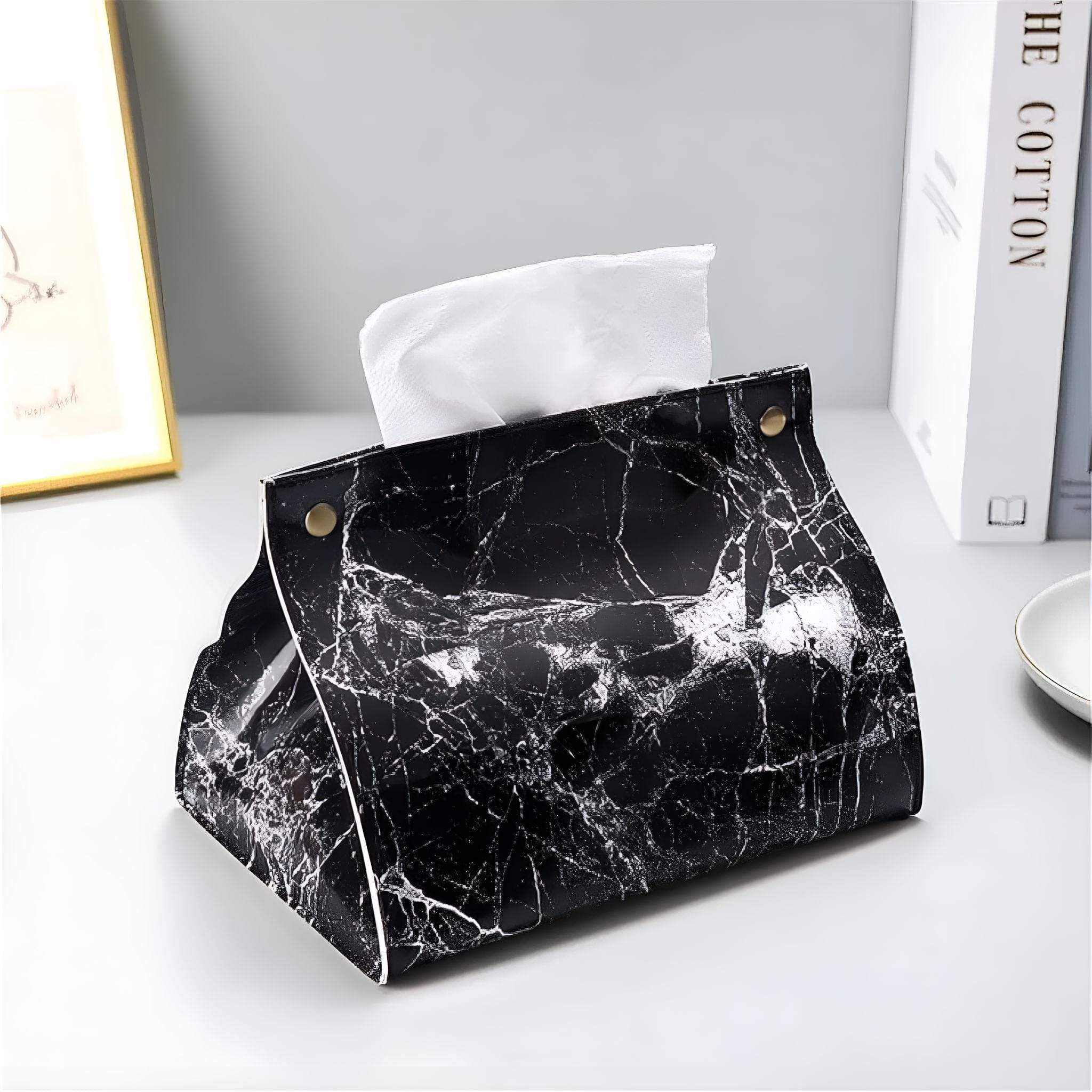 Marble Luxe Tissue Box Cover