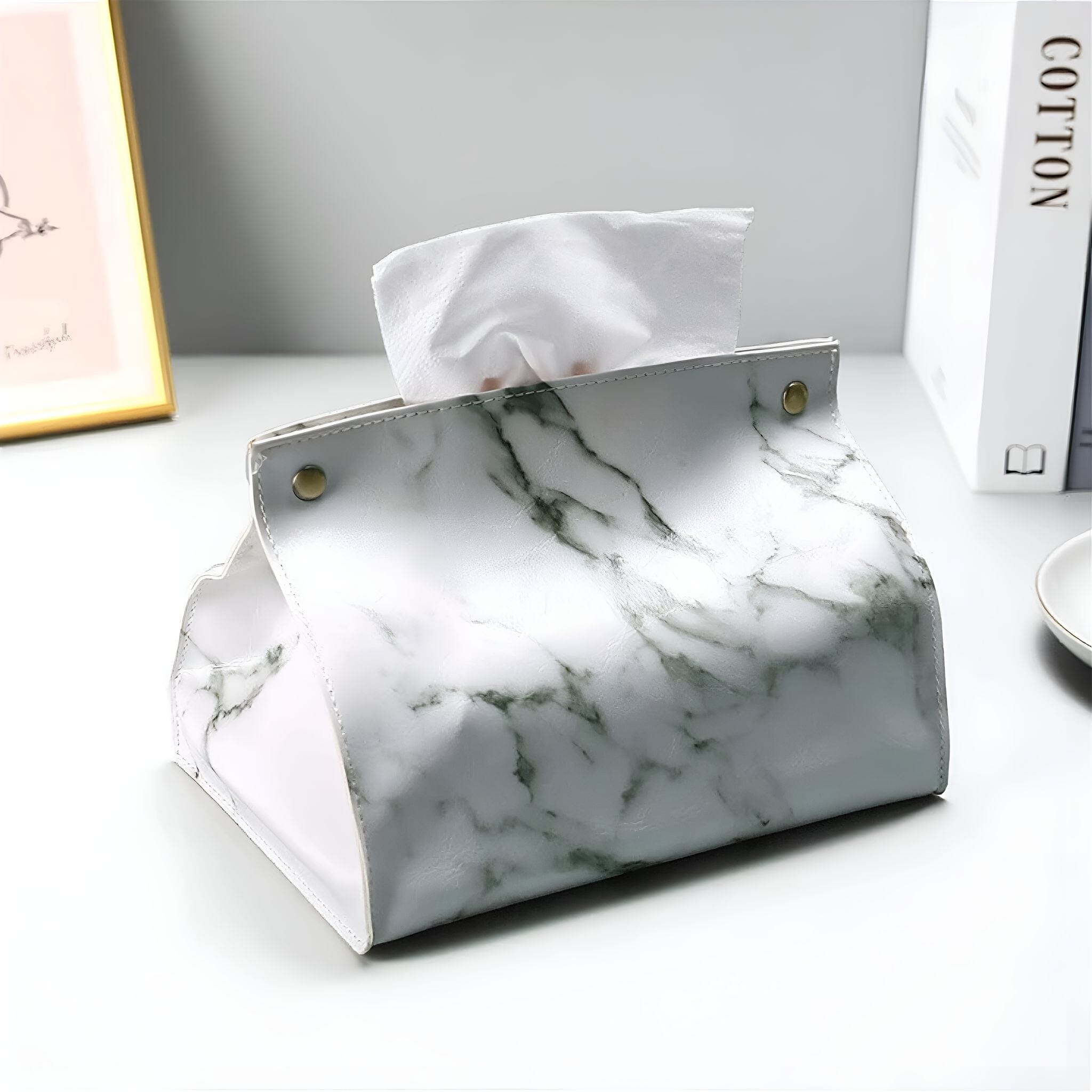 Marble Luxe Tissue Box Cover