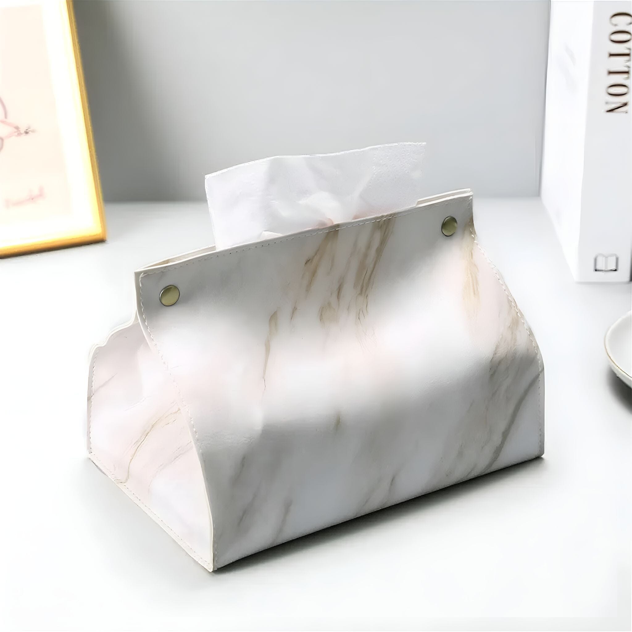 Marble Luxe Tissue Box Cover