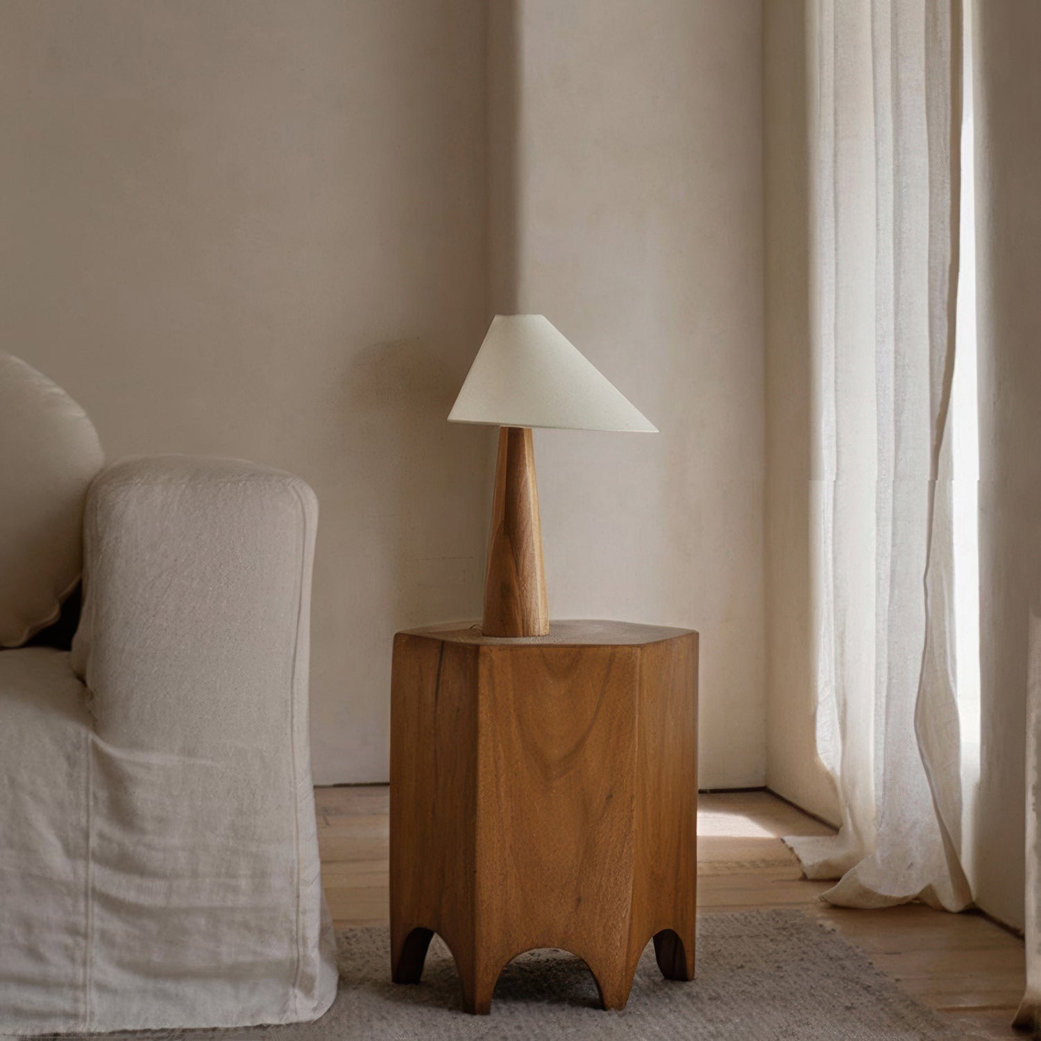 Serene Retreat Solid Wood Floor Lamp