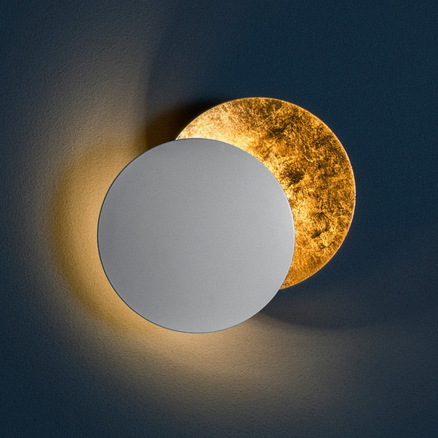 Unique 360 degree rotating LED Eclipse design wall lamp