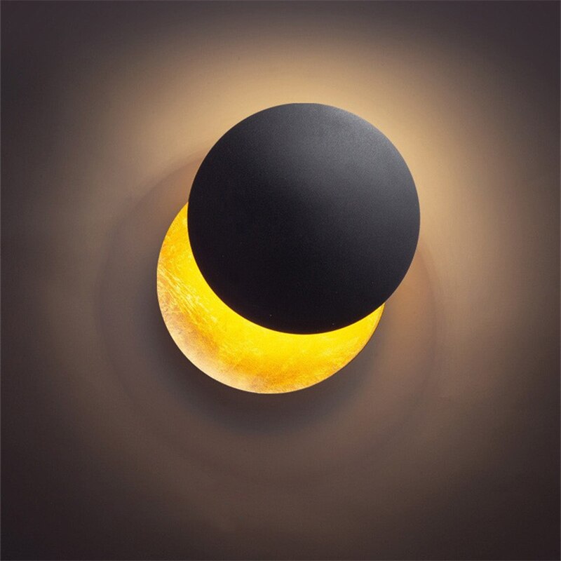 Unique 360 degree rotating LED Eclipse design wall lamp