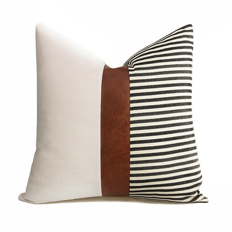 Nautical Faux Leather Cushion Cover